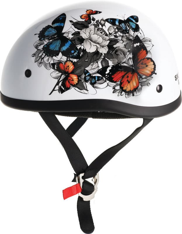 Bikers Choice Original White Rose Helmet - Image 2