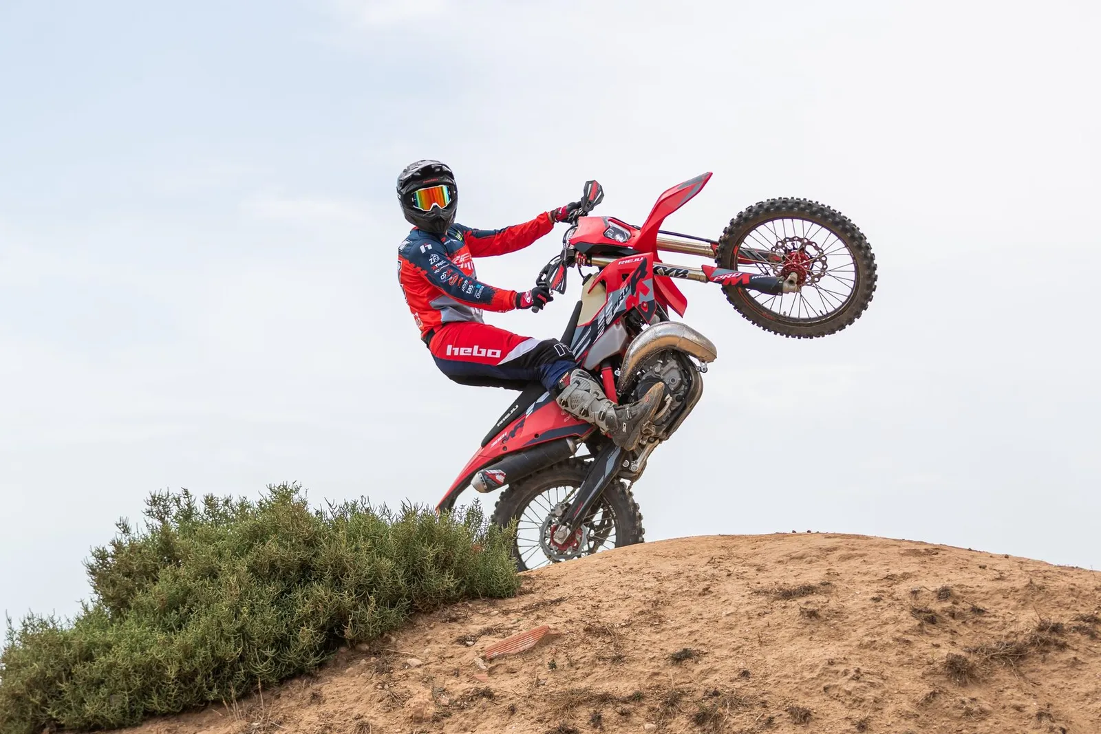 Over the berm.