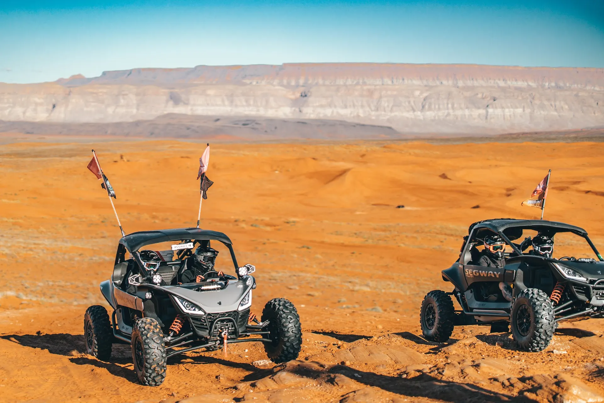 Two of them, one mesa. Sand Hollow, Utah.